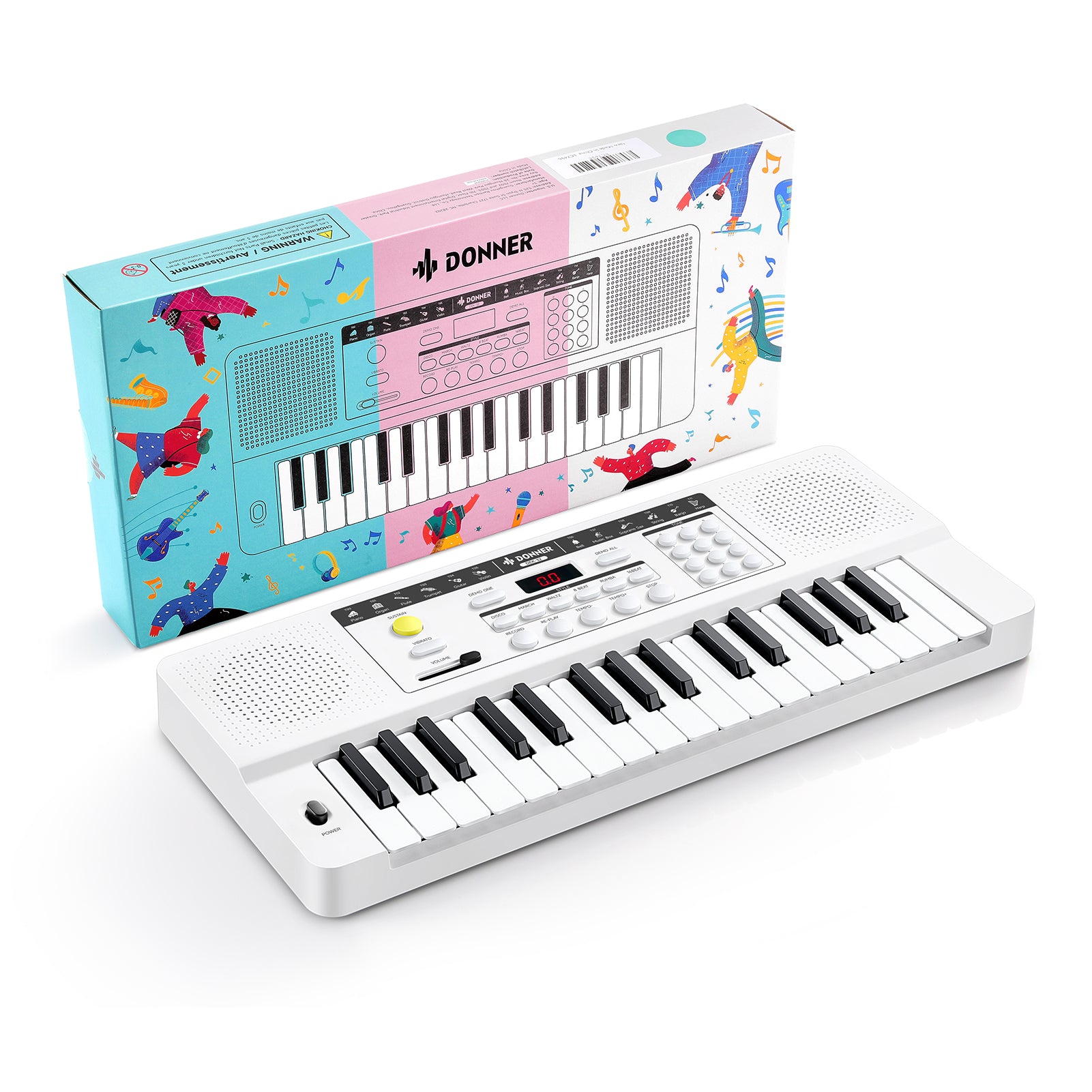 Donner DEK-32 32 keys Electronic Keyboard-White##