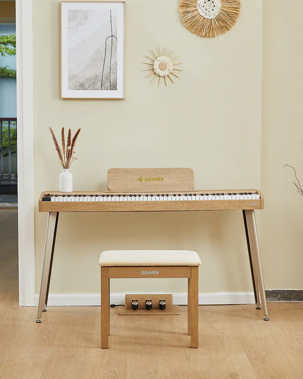 Donner DDP-60 88-Key Semi-Weighted Upright Keyboard Piano-Natural##