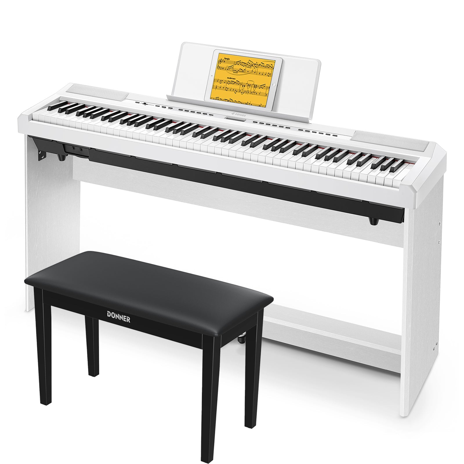 Donner DEP-20 Portable Keyboard 88-Key Weighted with Stand-White##