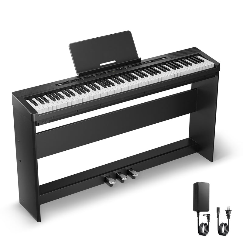 Donner DEP-16S Black Digital Piano Electric 88-Key Weighted Steel with Stand