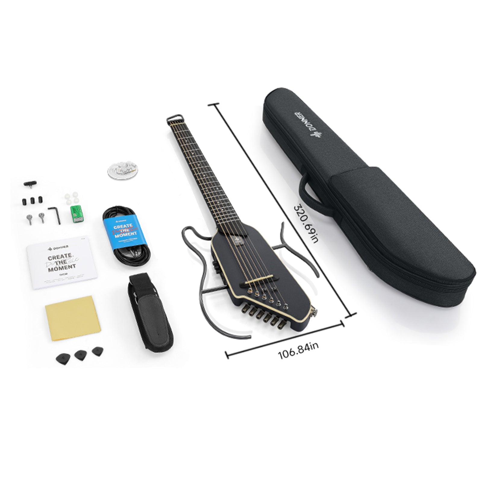 Donner HUSH I EVO2 Acoustic-Electric Travel Guitar