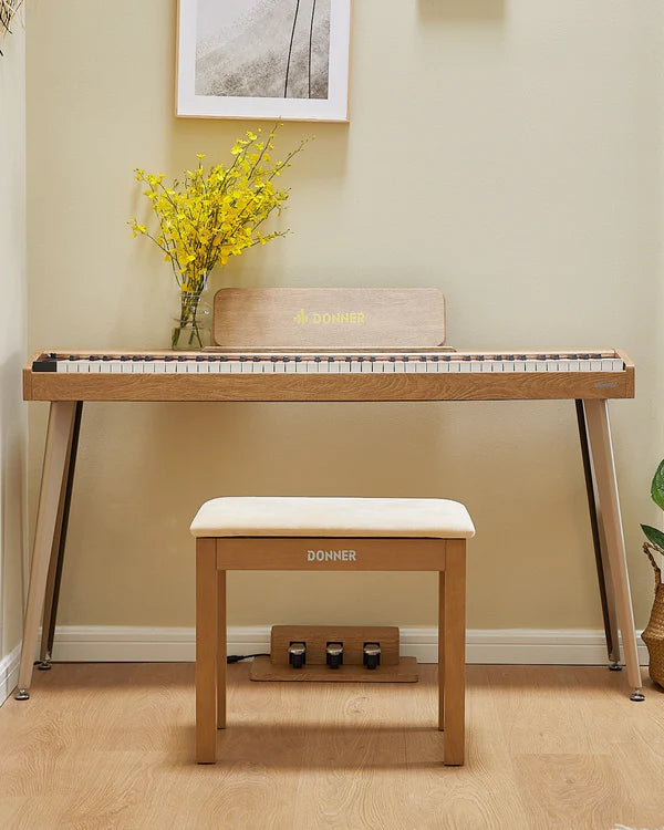 Donner DDP-60 88-Key Semi-Weighted Upright Keyboard Piano-Natural##