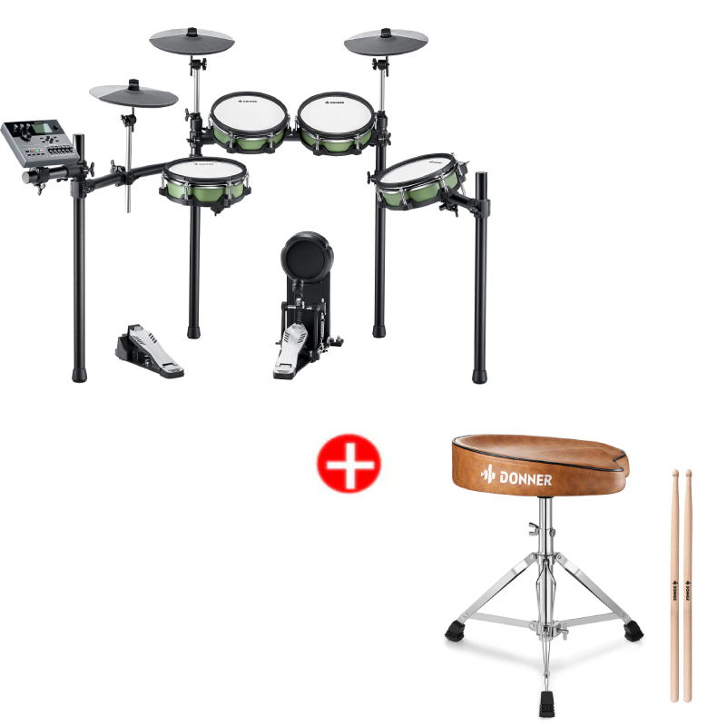 Donner DED-500 Electronic Drum Set 5-Drum 3-Cymbal with Standard Mesh Heads/Included BD Pedal