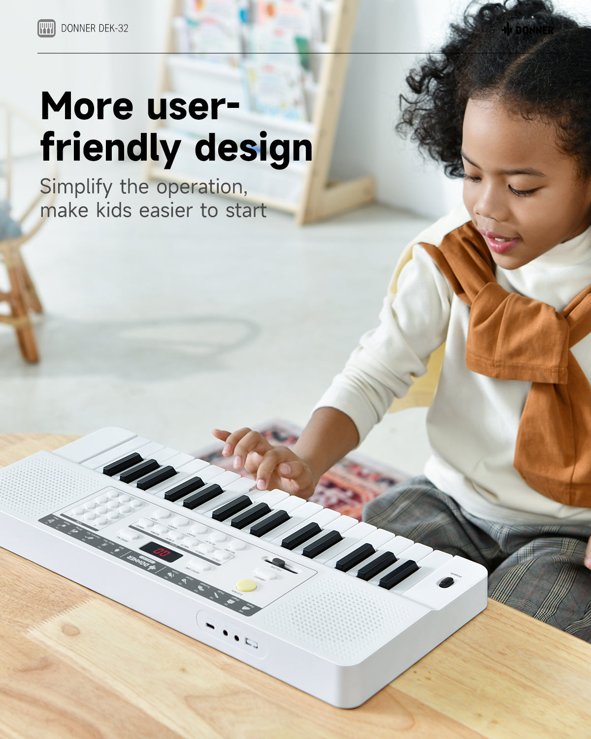 Donner DEK-32 32 keys Electronic Keyboard-White##
