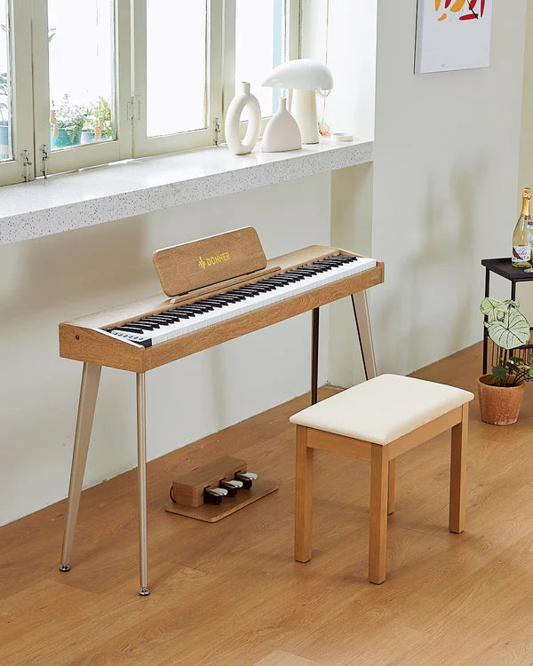 Donner DDP-60 88-Key Semi-Weighted Upright Keyboard Piano-Natural##
