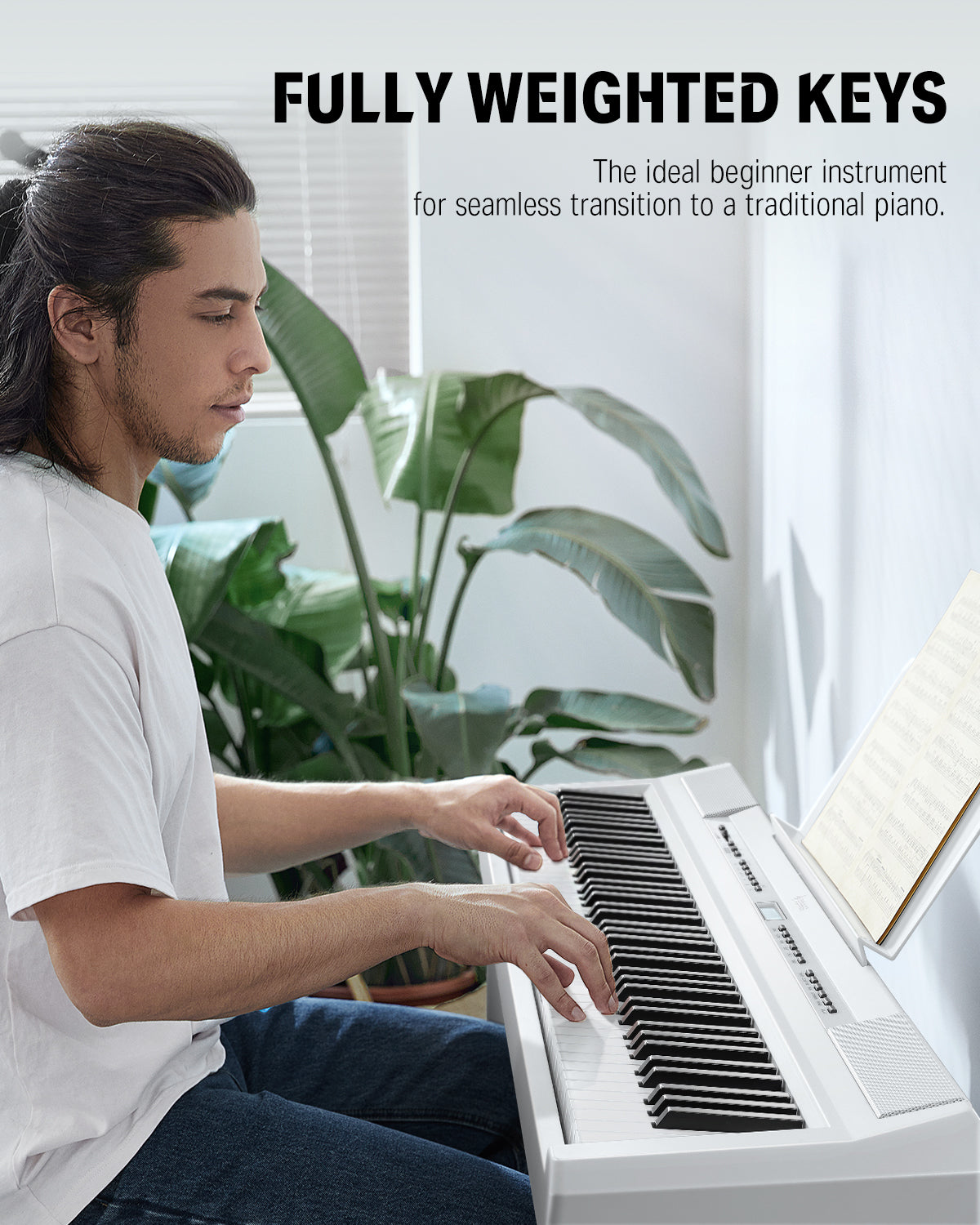Donner DEP-20 Portable Keyboard 88-Key Weighted with Stand-White##