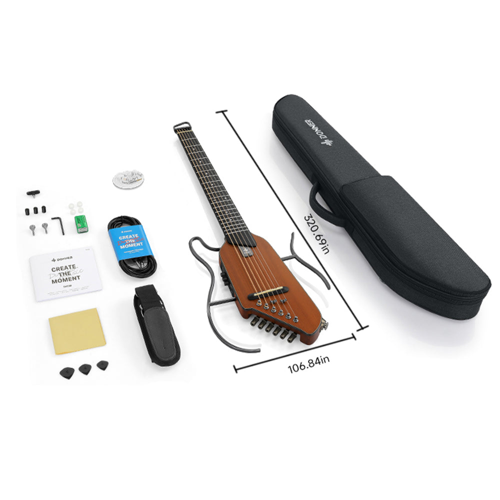 HUSH-I Silent Guitar | Portable, Ultra-Light, Quiet Travel Guitar -Donner