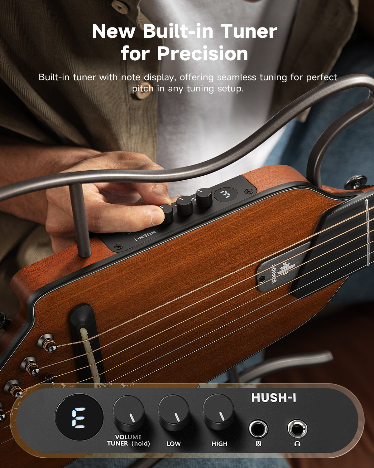 Donner HUSH I EVO2 Acoustic-Electric Travel Guitar