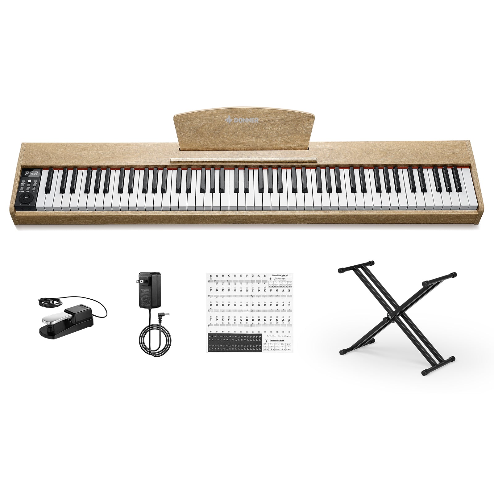 Donner DEP-1S Semi Weighted Keyboard Digital Piano-Light Wood##