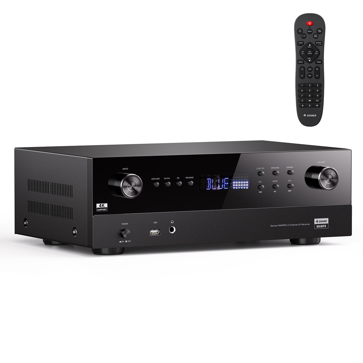 Donner MAMP8 5.2 Channel AV Receiver Amplifier