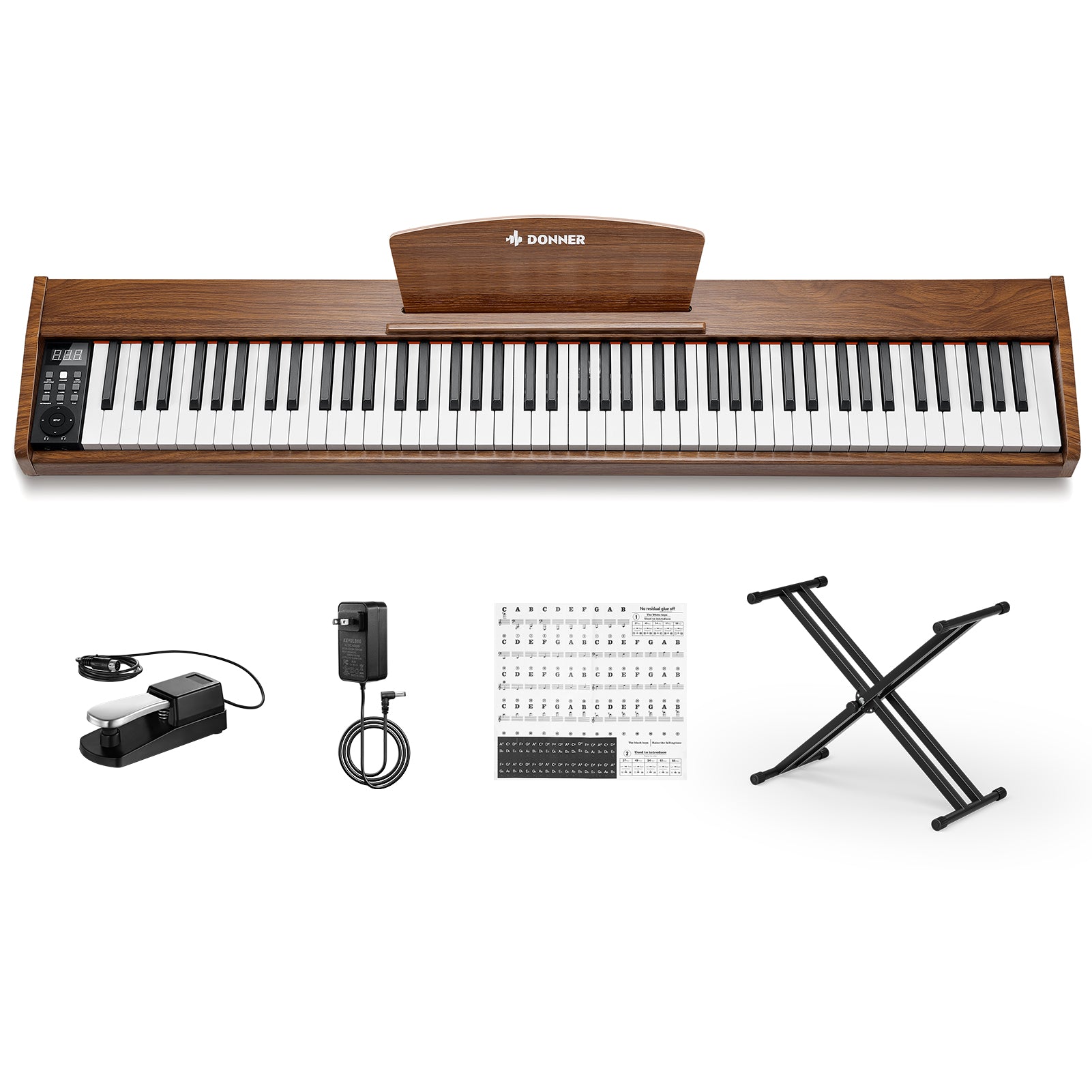 Donner DEP-1S Semi Weighted Keyboard Digital Piano-Antique Brown##