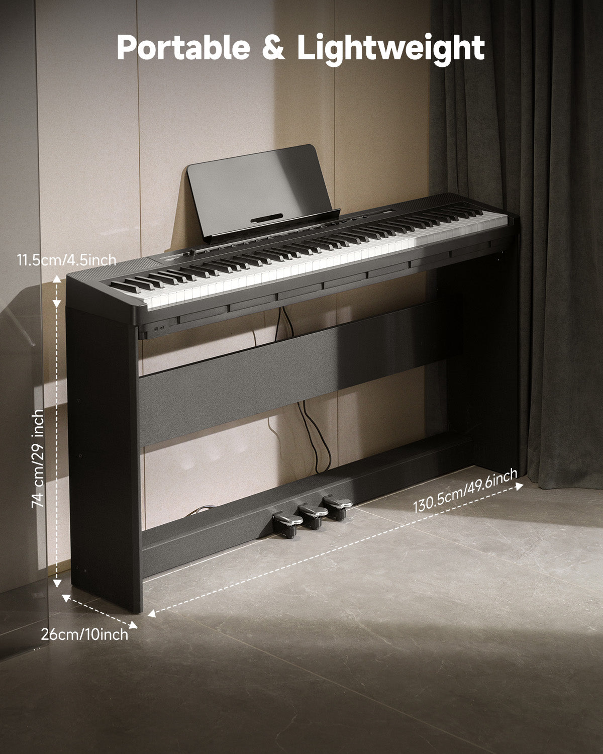 Donner DEP-16S Digital Piano with Stand-Black##