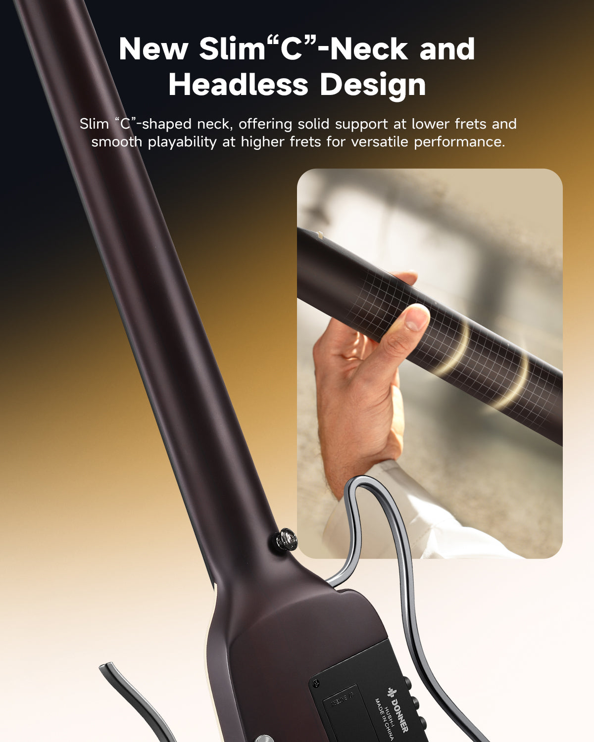 Donner HUSH™ I EVO2 Guitar-Sunburst##