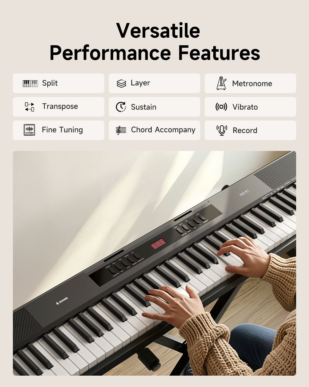 Donner DEP-07 Semi-Weighted Portable Digital Piano
