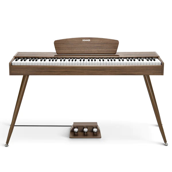 Donner DDP-80 Wooden Style 88 Key Weighted Digital Piano with Stand & 3 Pedal