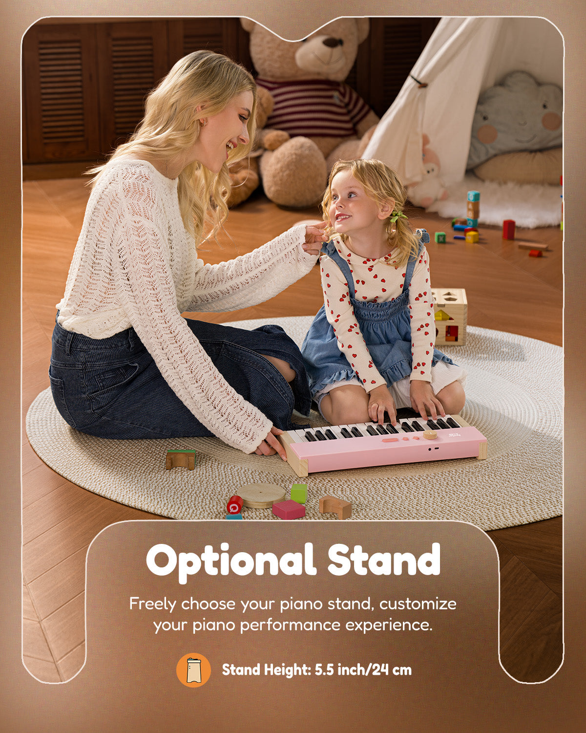 Eastar KIDO V-10 32 Keys Mini Digital Keyboard-Light Pink