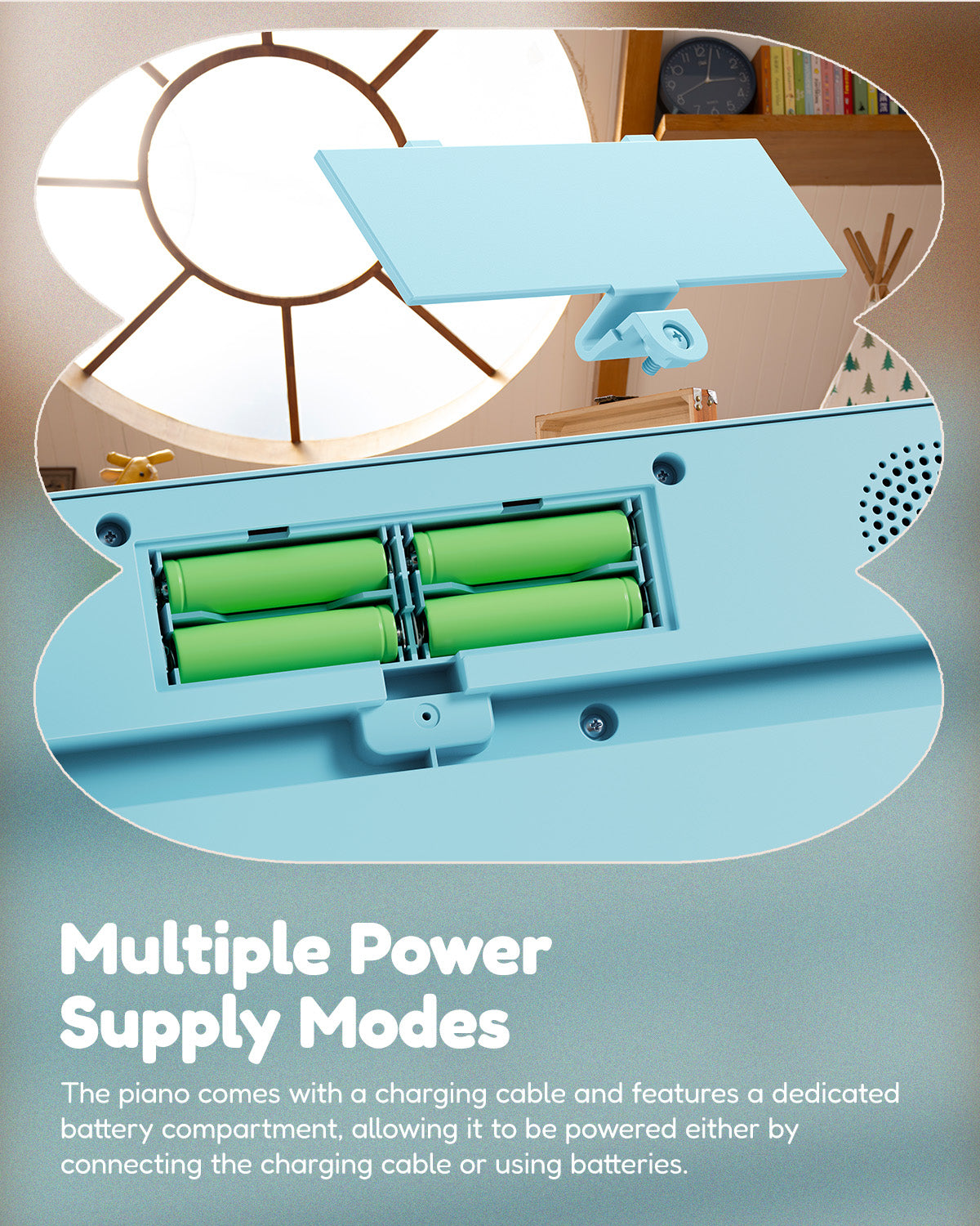 Eastar KIDO V-10 32 Keys Mini Digital Keyboard-Light Blue