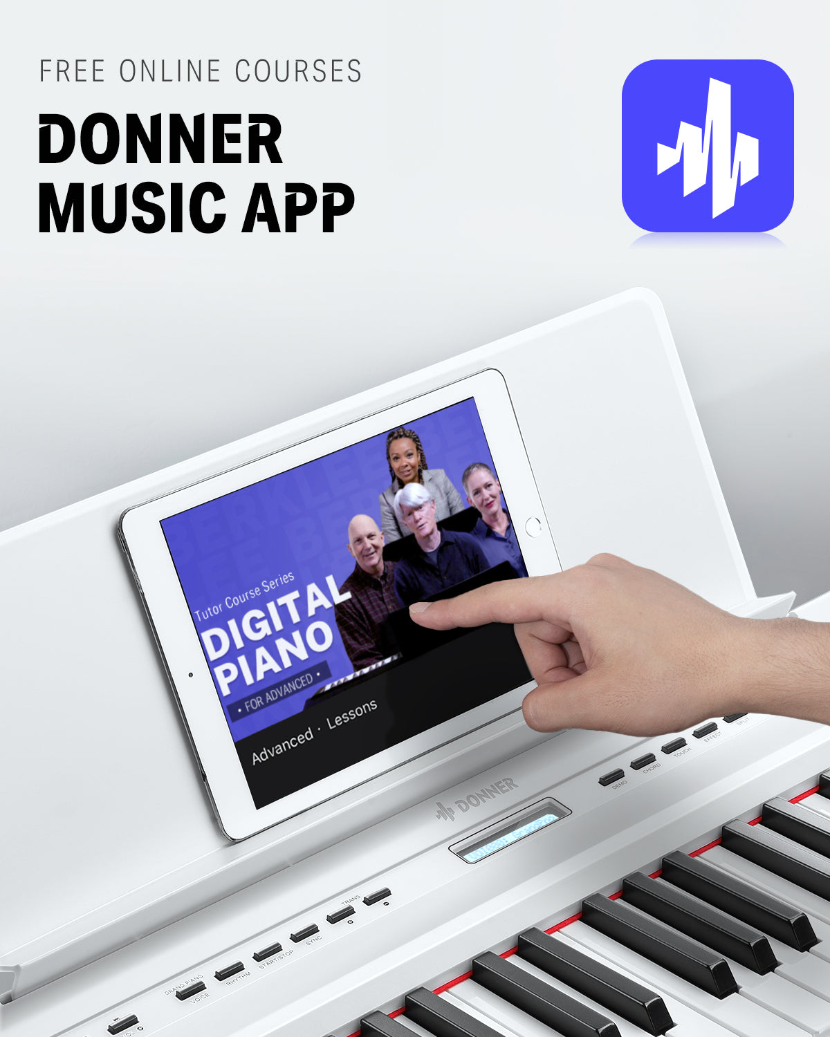 Donner DEP-20 Portable Keyboard 88-Key Weighted with Stand-White##