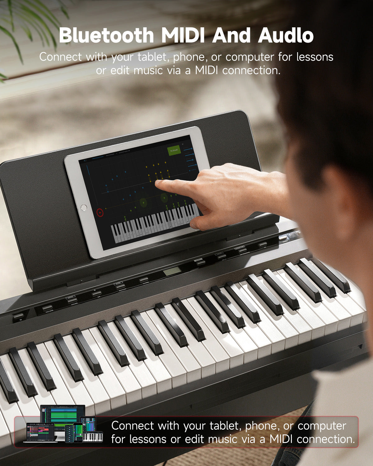 Donner DEP-16S Black Digital Piano Electric 88-Key Weighted Steel 