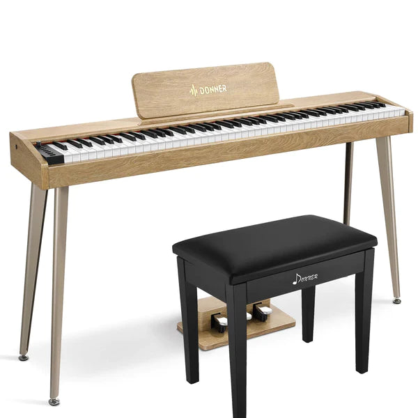Donner DDP-60 88-Key Semi-Weighted Upright Keyboard Piano-Natural##