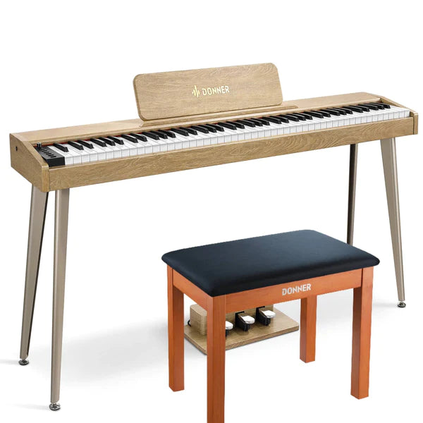 Donner DDP-60 88-Key Semi-Weighted Upright Keyboard Piano-Natural##