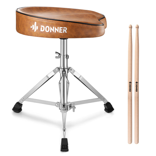 Donner DT-50 Slim Saddle Drum Throne Brown