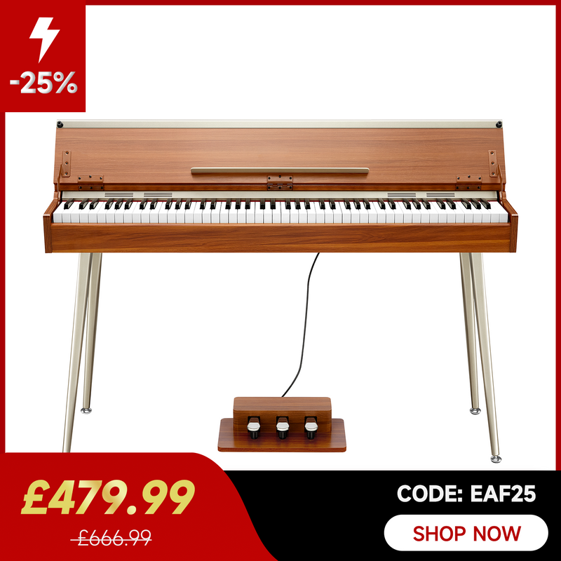 DONNER DDP-80 PLUS Wooden Style 88 Key Weighted Digital Piano with Piano Lid, Stand and 3 Pedal