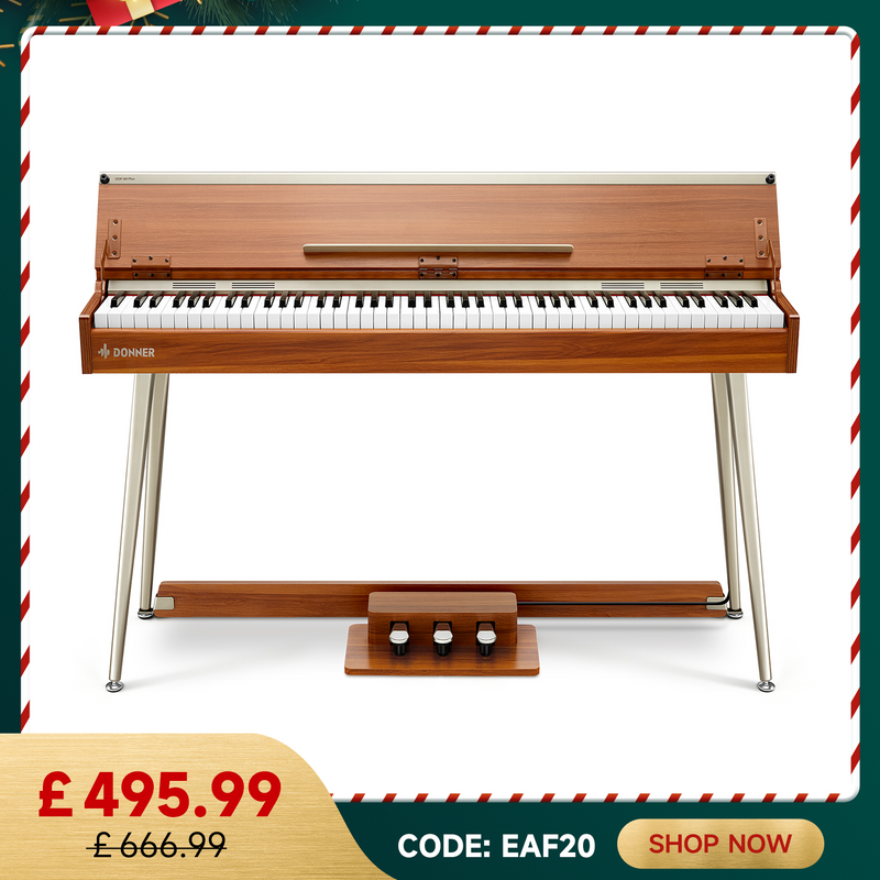 DONNER DDP-80 PLUS Wooden Style 88 Key Weighted Digital Piano with Piano Lid, Stand and 3 Pedal