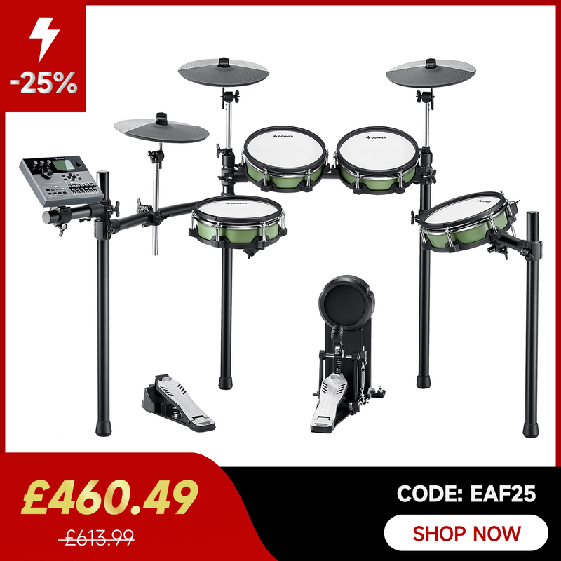 Donner DED-500 Electronic Drum Set 5-Drum 3-Cymbal with Standard Mesh Heads/Included BD Pedal