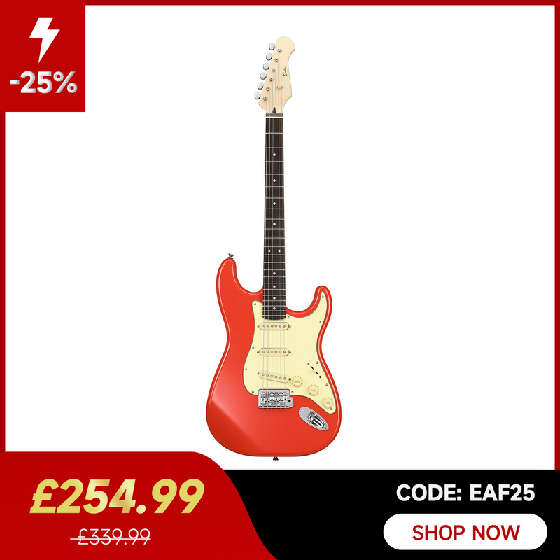 Donner DST-600 Electric Guitar – Alnico V Pickup, Coil Split System, 6-Point Tremolo Bridge, Alder Body, Modern "C" Neck (Available in SSS/HSS)