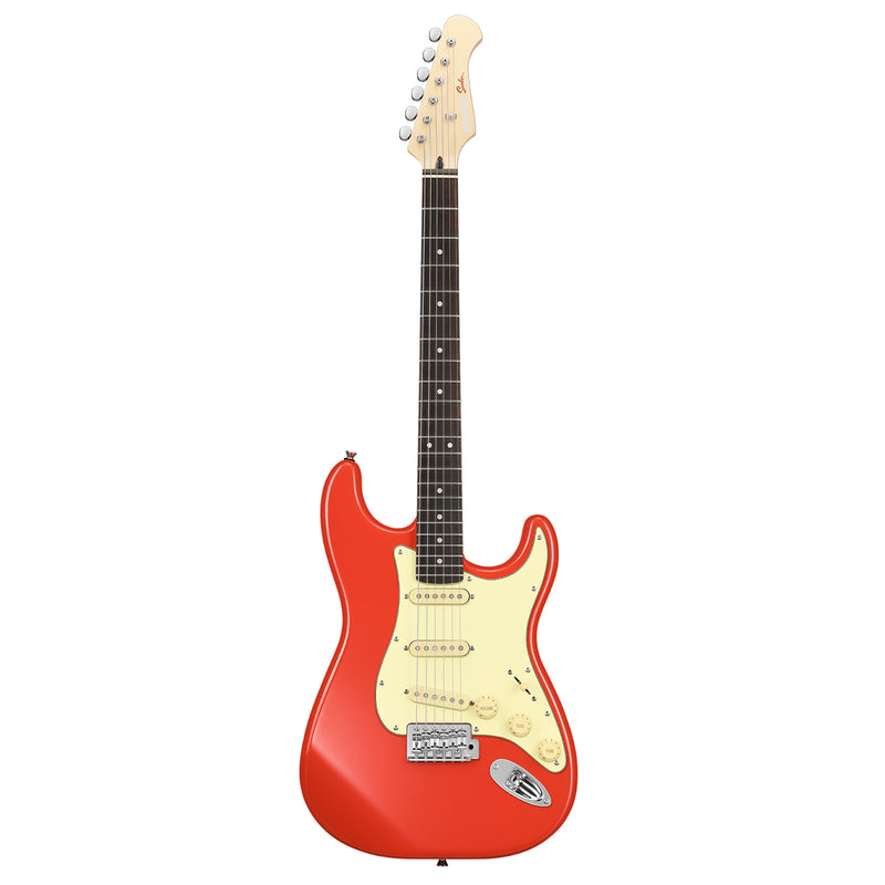 Donner DST-600 Electric Guitar-Fiesta Red SSS Pickup##