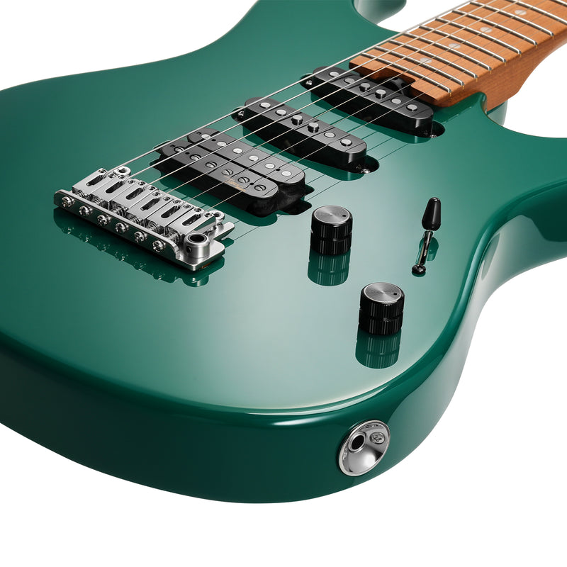 Donner DST-700 Electric Guitar – HH/HSS Alnico V Pickups, Coil Split System, Locking Tuners, 2-Point Floating Tremolo, Roasted Maple Neck, Basswood Body