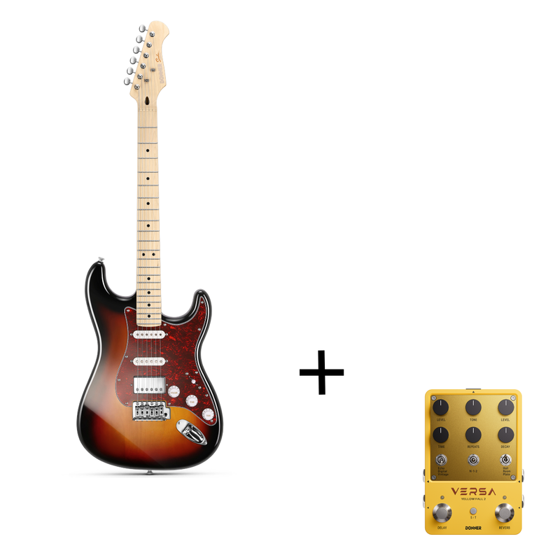Donner DST-152 39 Inches Electric Guitar Kit HSS Pickup Coil Split Solid Body Electric Guitar with Amp/Bag/Accessories
