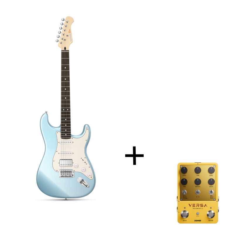 Donner DST-152 39 Inches Electric Guitar Kit HSS Pickup Coil Split Solid Body Electric Guitar with Amp/Bag/Accessories