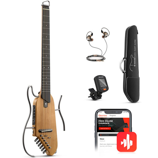 Donner Hush I【サイレントギター】 HUSH-I Acoustic-Electric Guitar Kit for Travel Silent