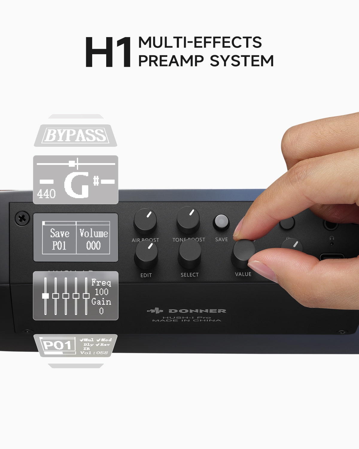 Donner HUSH-I PRO Acoustic-Electric Travel Guitar Kit with Inserted Sound Effects-Weltraumflugn##