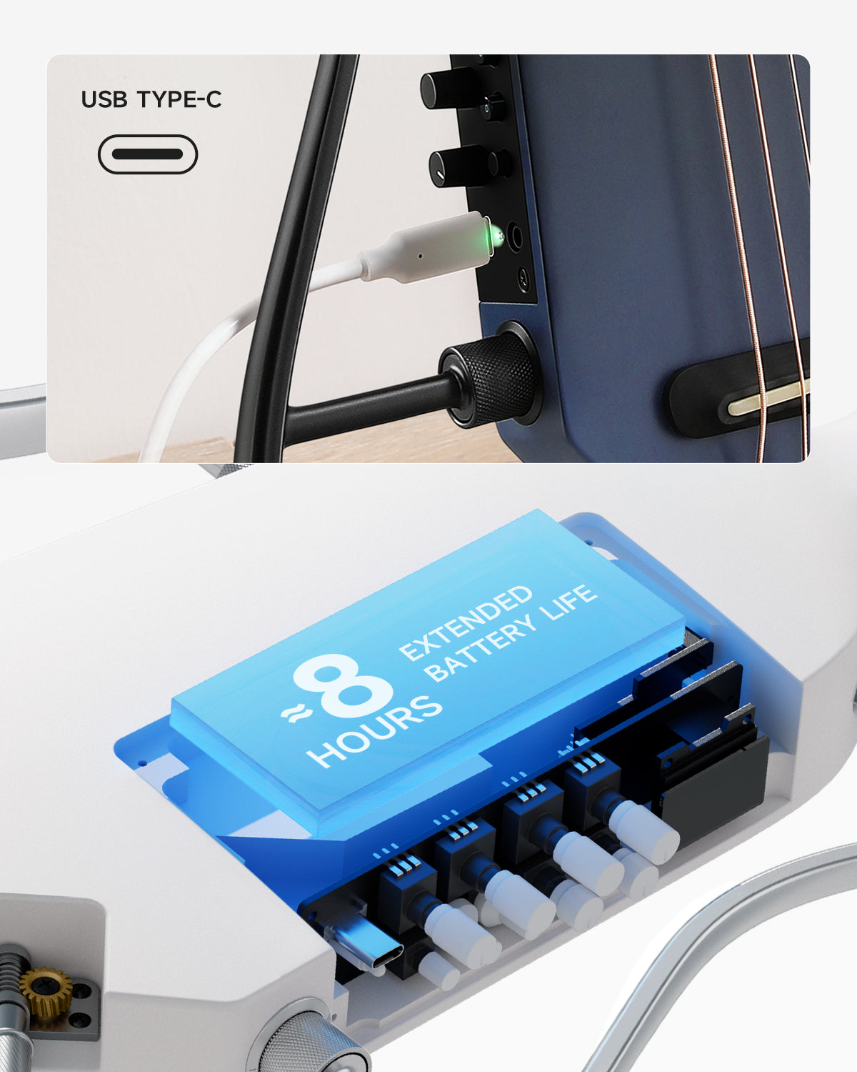 Donner HUSH-I PRO Acoustic-Electric Travel Guitar Kit with Inserted Sound Effects-Weltraumflugn##