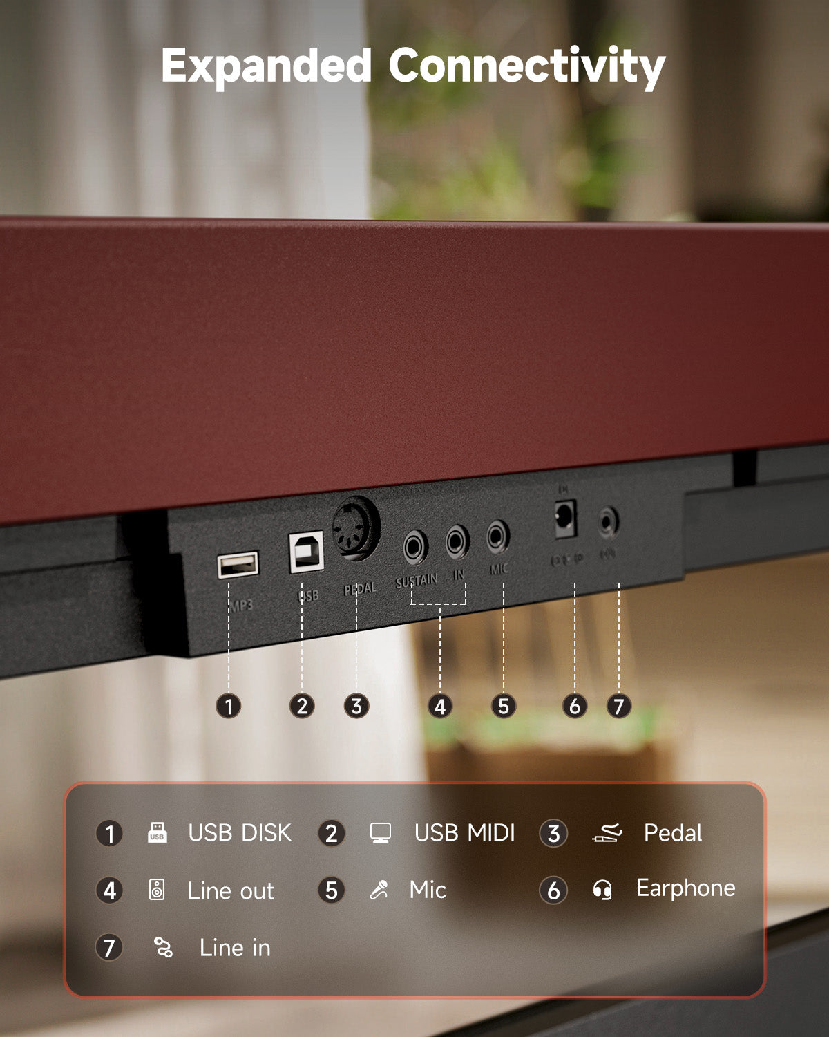 Donner DEP-16S Digital Piano with Stand-RoseWood##