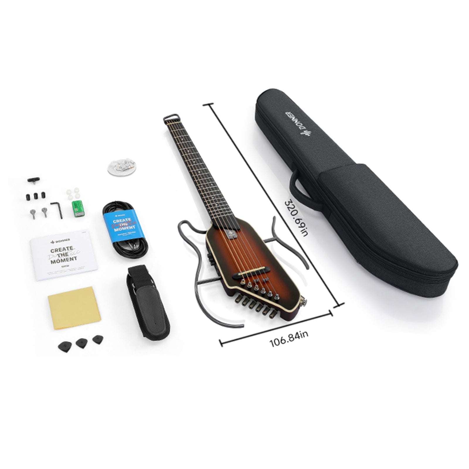 Donner HUSH SILENT GUITAR トラベルギター HUSH-I Silent Guitar | Portable, Ultra-Light, Quiet Travel Guitar