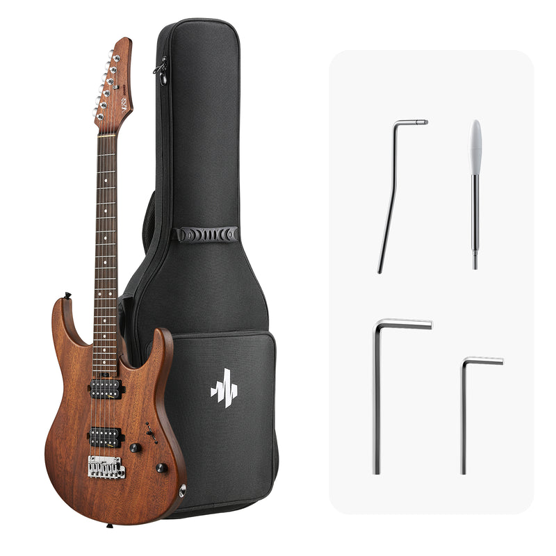 Donner DST-700 Electric Guitar – HH/HSS Alnico V Pickups, Coil Split System, Locking Tuners, 2-Point Floating Tremolo, Roasted Maple Neck, Basswood Body