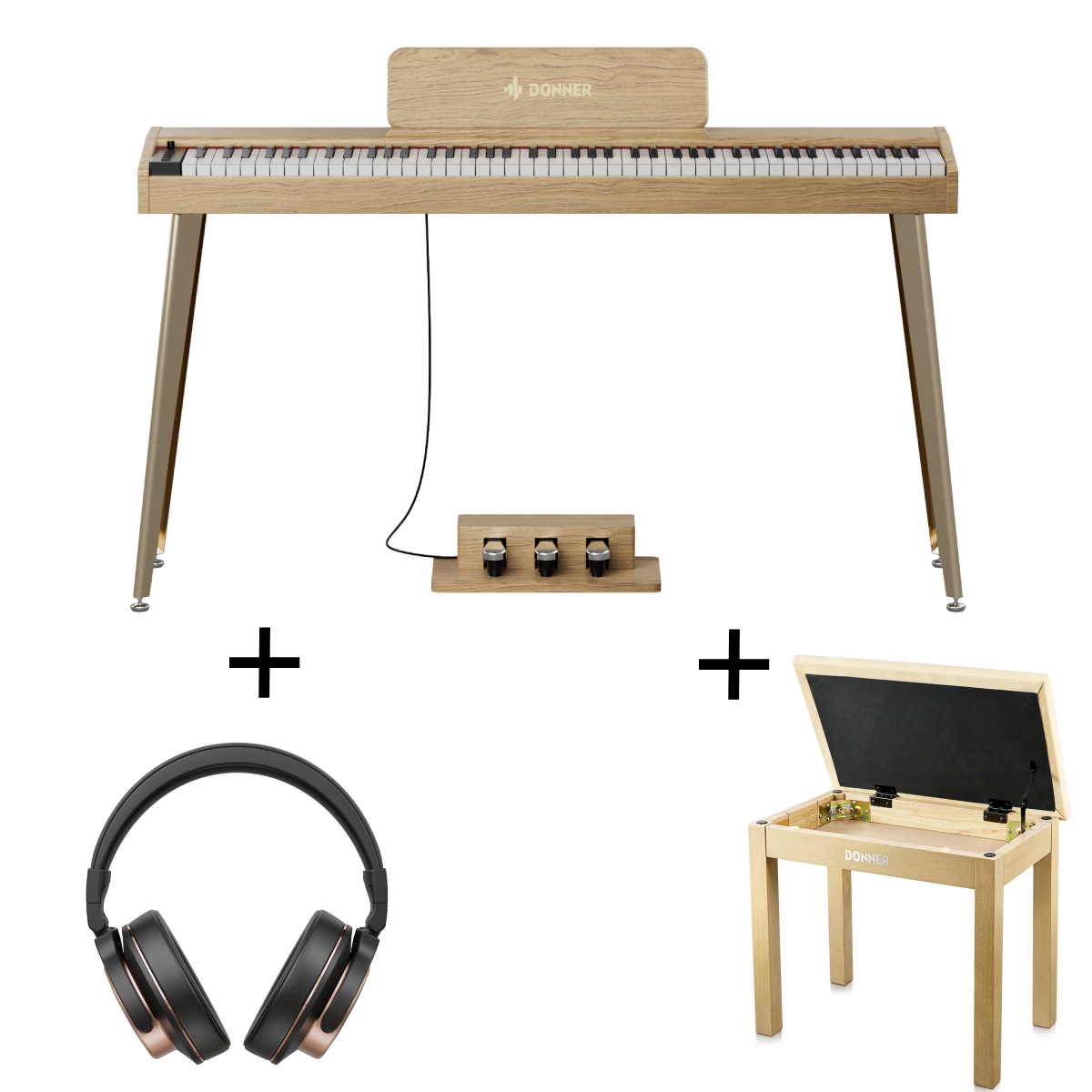 Donner DDP-60 88-Key Semi-Weighted Upright Keyboard Piano