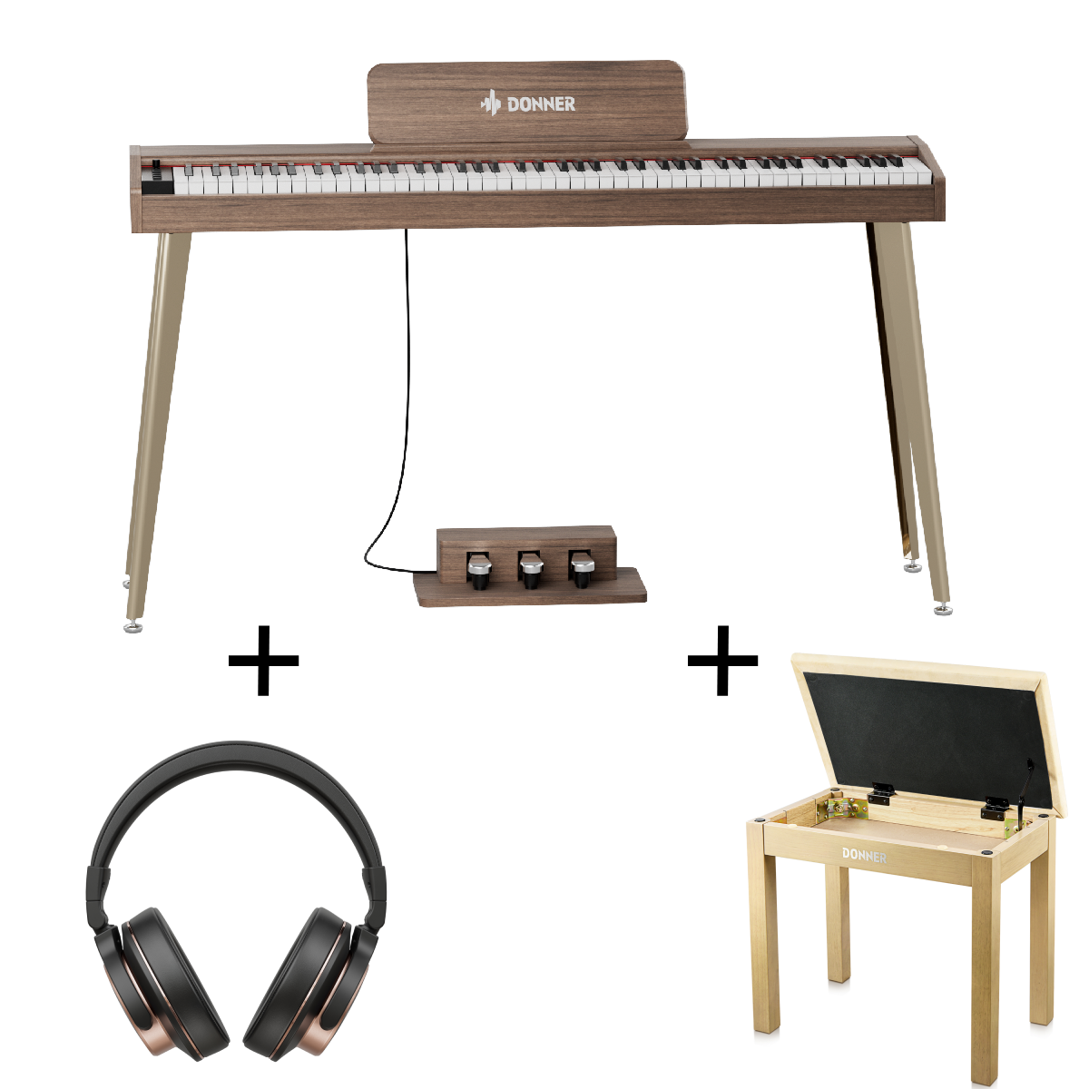 Donner DDP-60 88-Key Semi-Weighted Upright Keyboard Piano