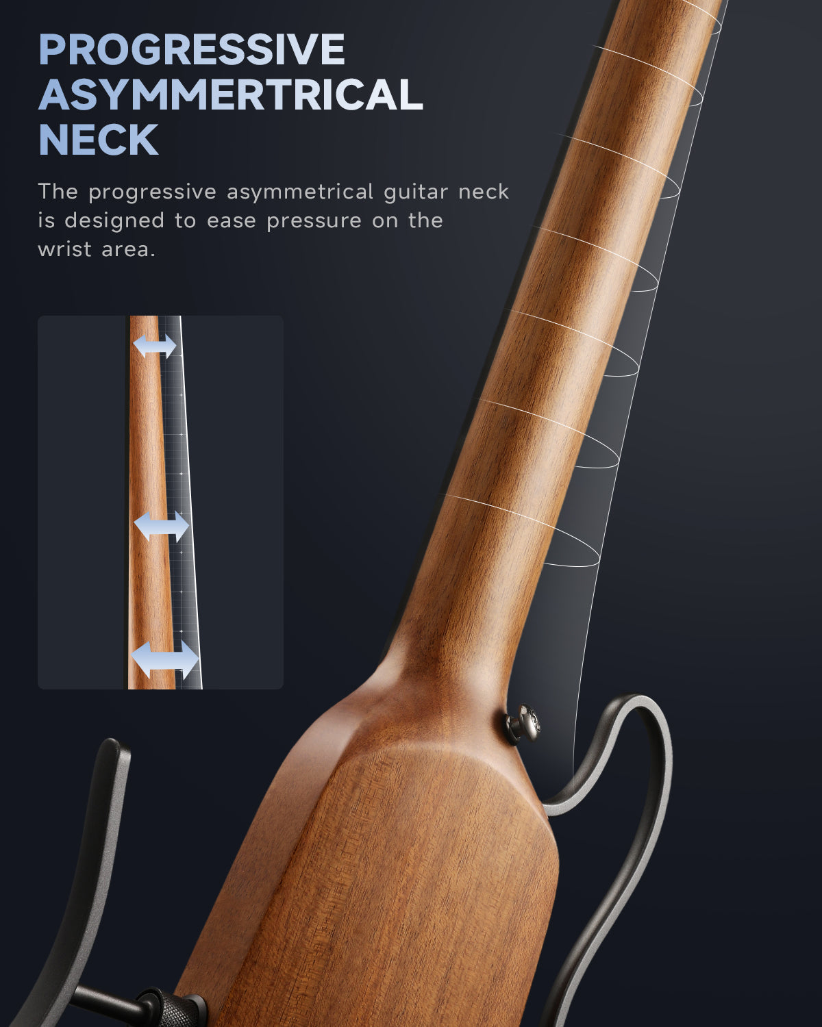HUSH-X Travel Electric Guitar, Lightweight Headless, Perfect for