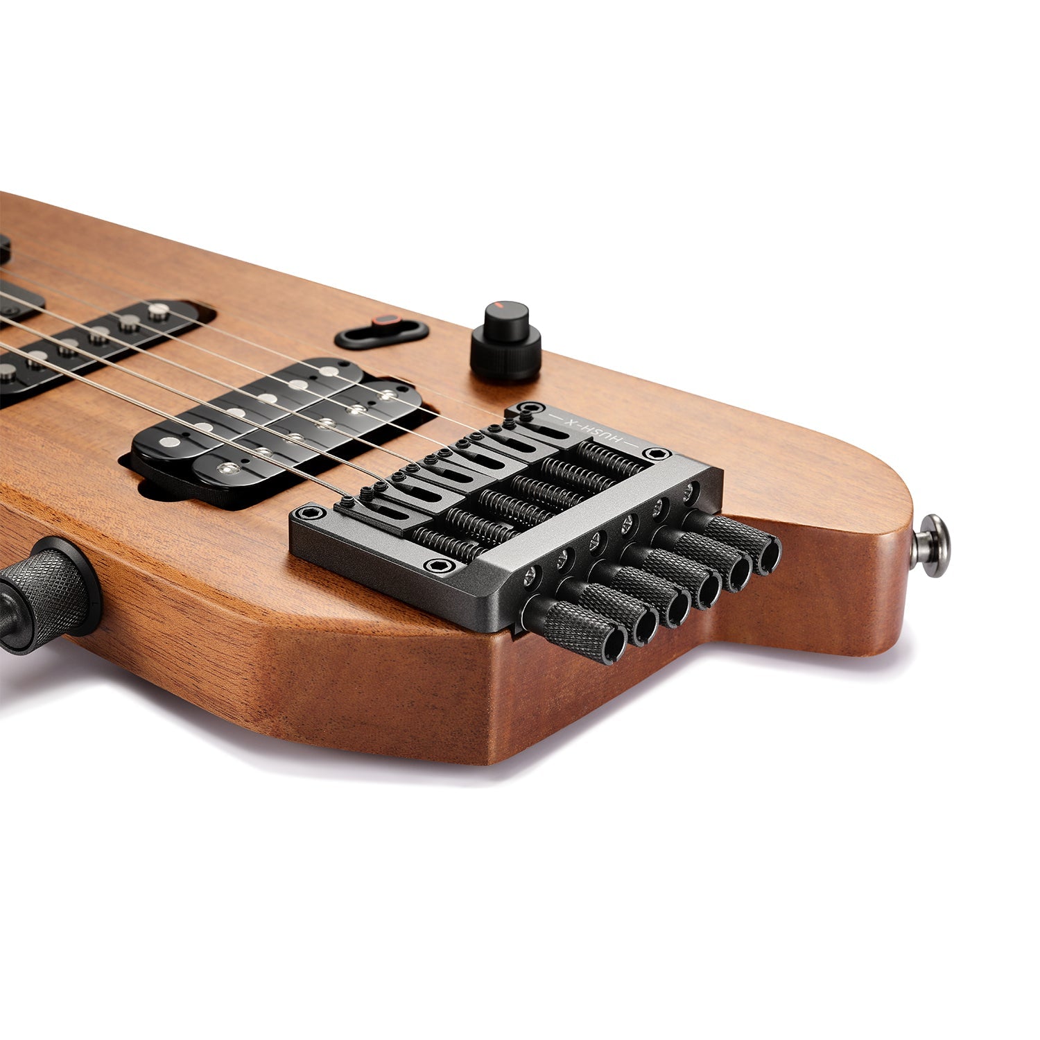 Donner Hush-X ブラウン HUSH-X Travel Electric Guitar, Lightweight Headless, Perfect for