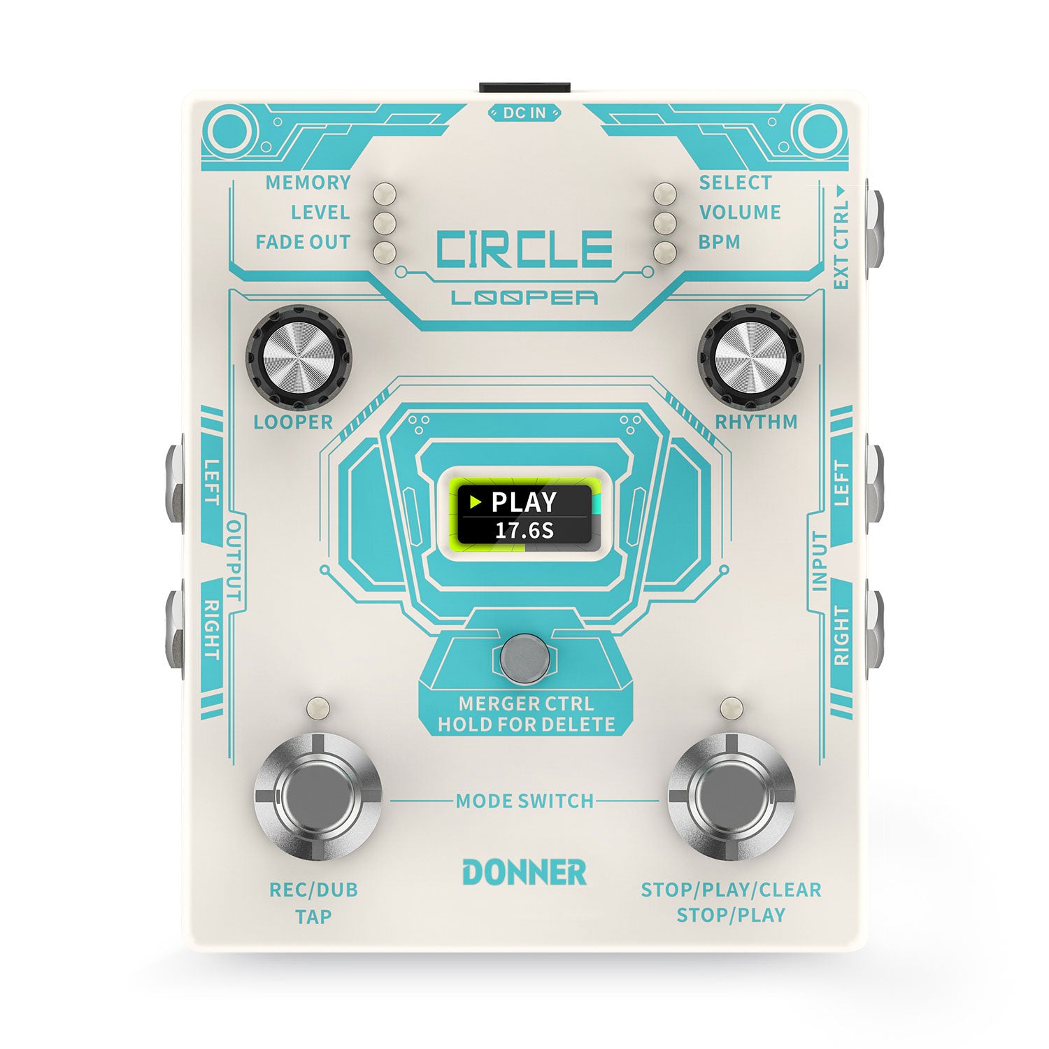 Circle Looper Pedal with Drum Machine | 160 Min Loop & 110 Drum