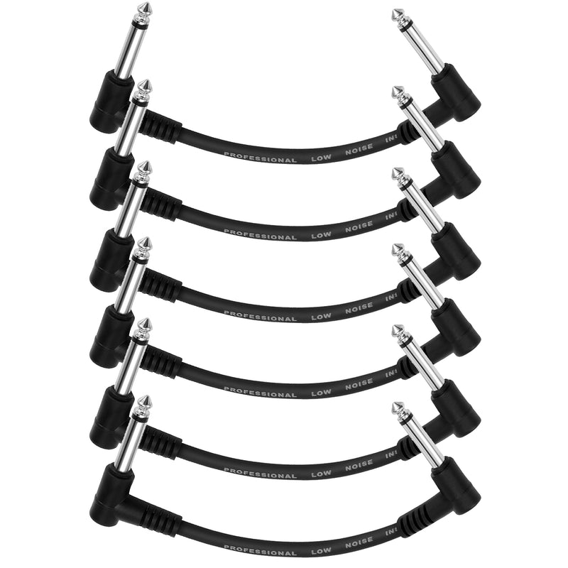 Donner 6 Inch Guitar Patch Cable Black Guitar Effect Pedal Cables - Donner music- UK