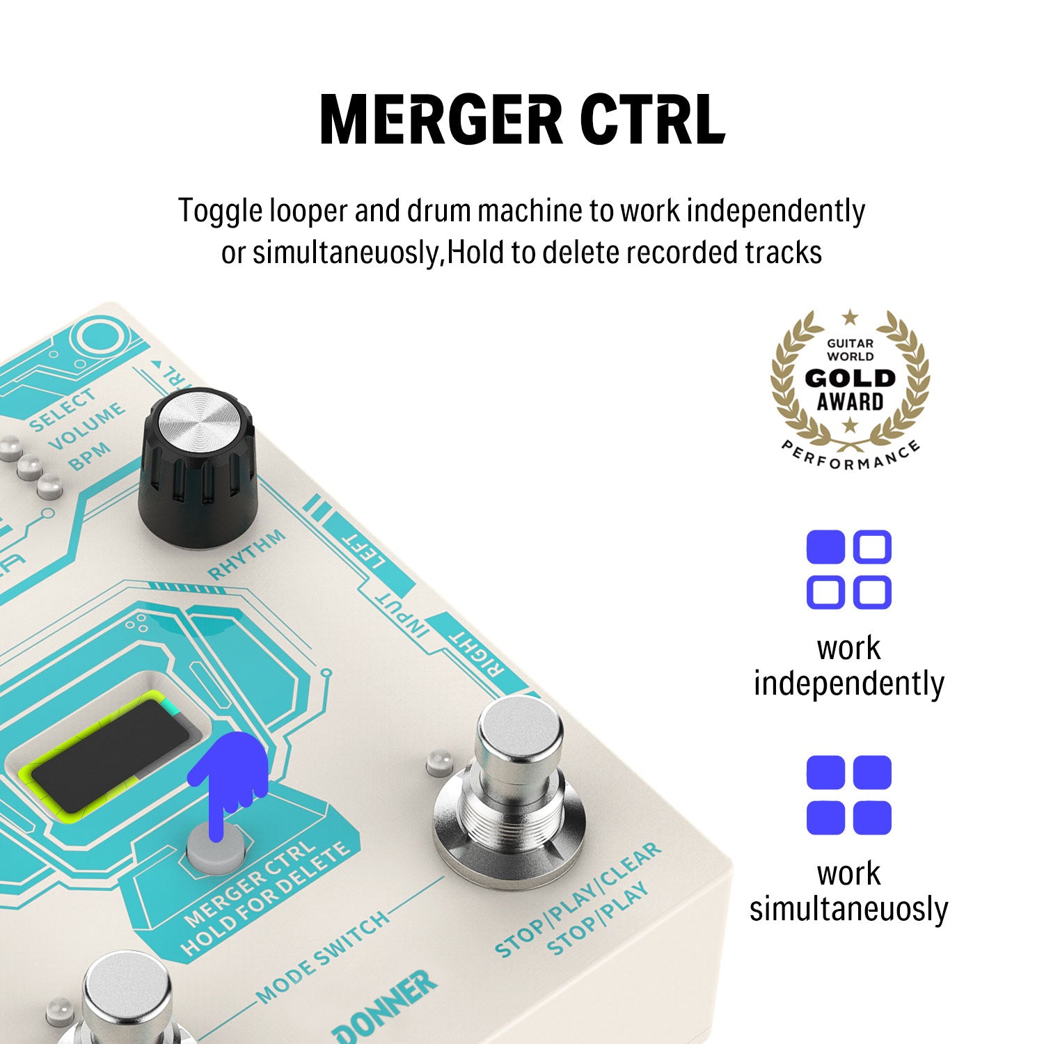 Circle Looper Pedal with Drum Machine | 160 Min Loop & 110 Drum