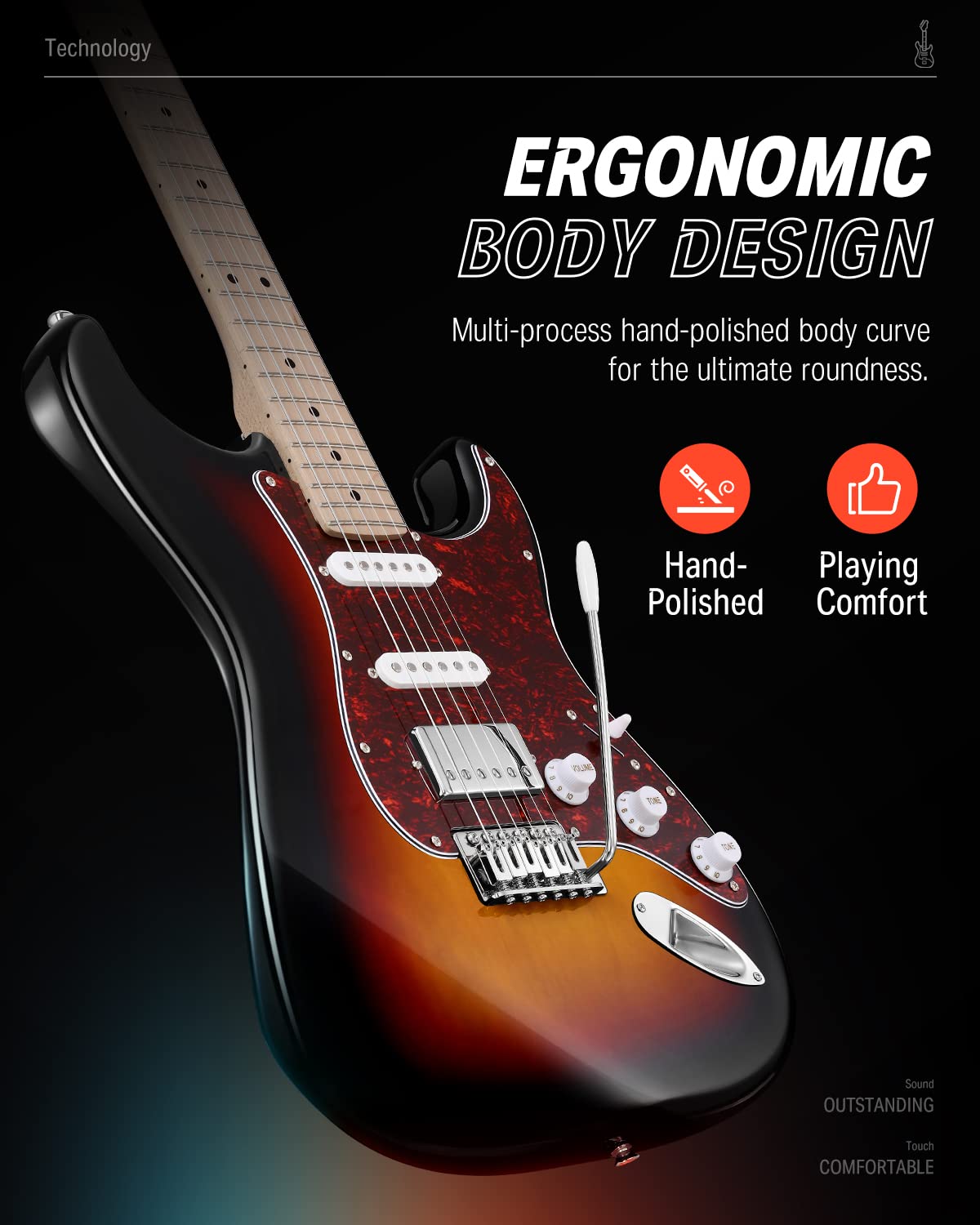 DST-152 Electric Guitar Kit with Amp & Bag | HSS Pickup & Coil