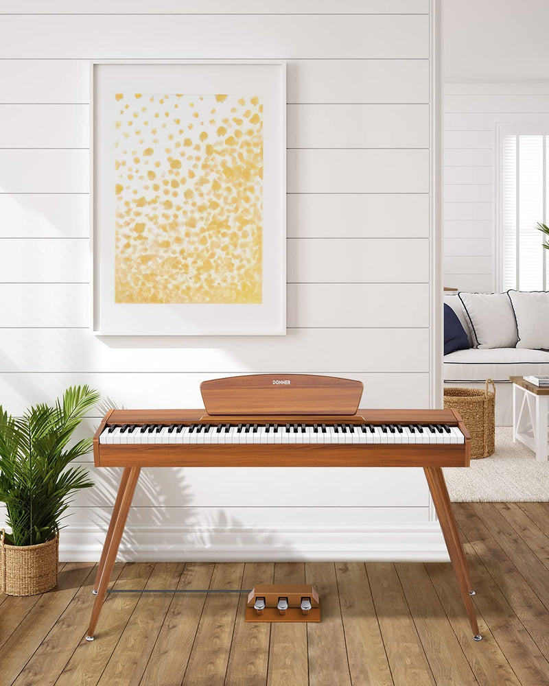 Donner DDP-80 88-key Full-Weighted Home  Digital Piano, Beautiful Wooden Style with Three Pedals - Donner music- UK