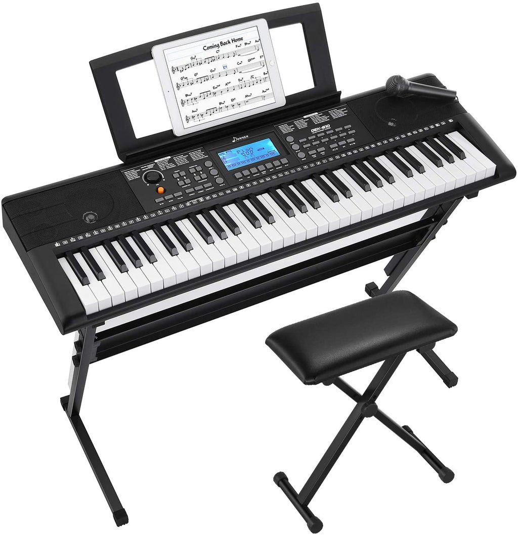 Piano Electrique Clavier Numerique Synthetiseur 61 Touches Banc Support USB  Mp3